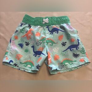 Boys Cat And Jack 3T Swim Trunks Dinosaur Toddler Green Beach Summer Resort